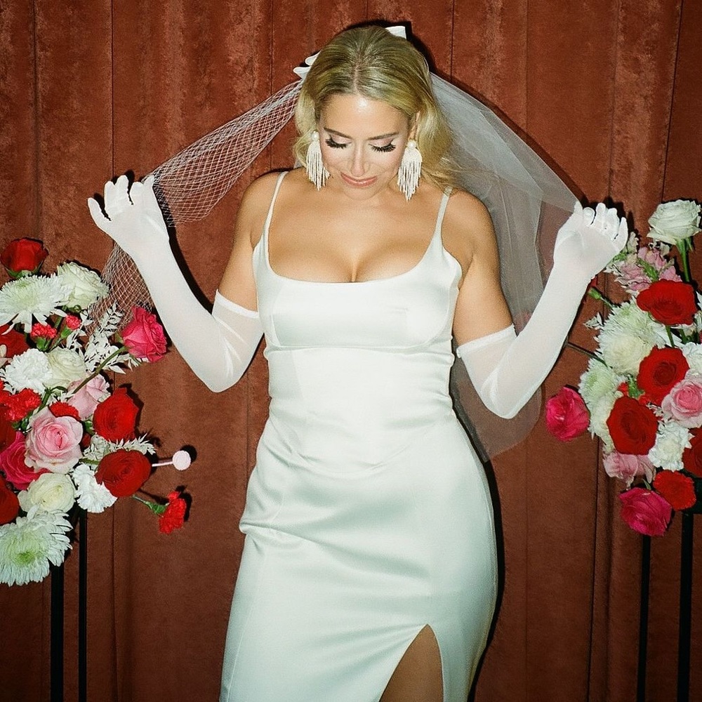 House of CB CASIMIRA Ivory Satin Dress (Sold Out on Site) - Picture 2 of 6